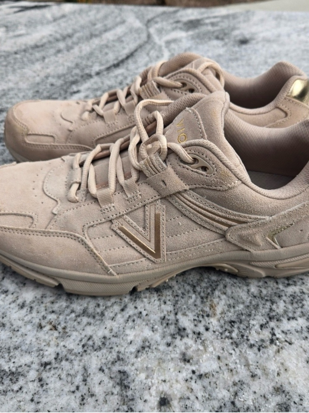 Vionic Women's Beige Suede Sneakers